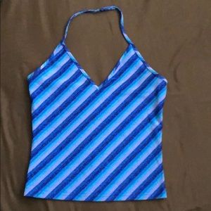 Express blue striped halter top
